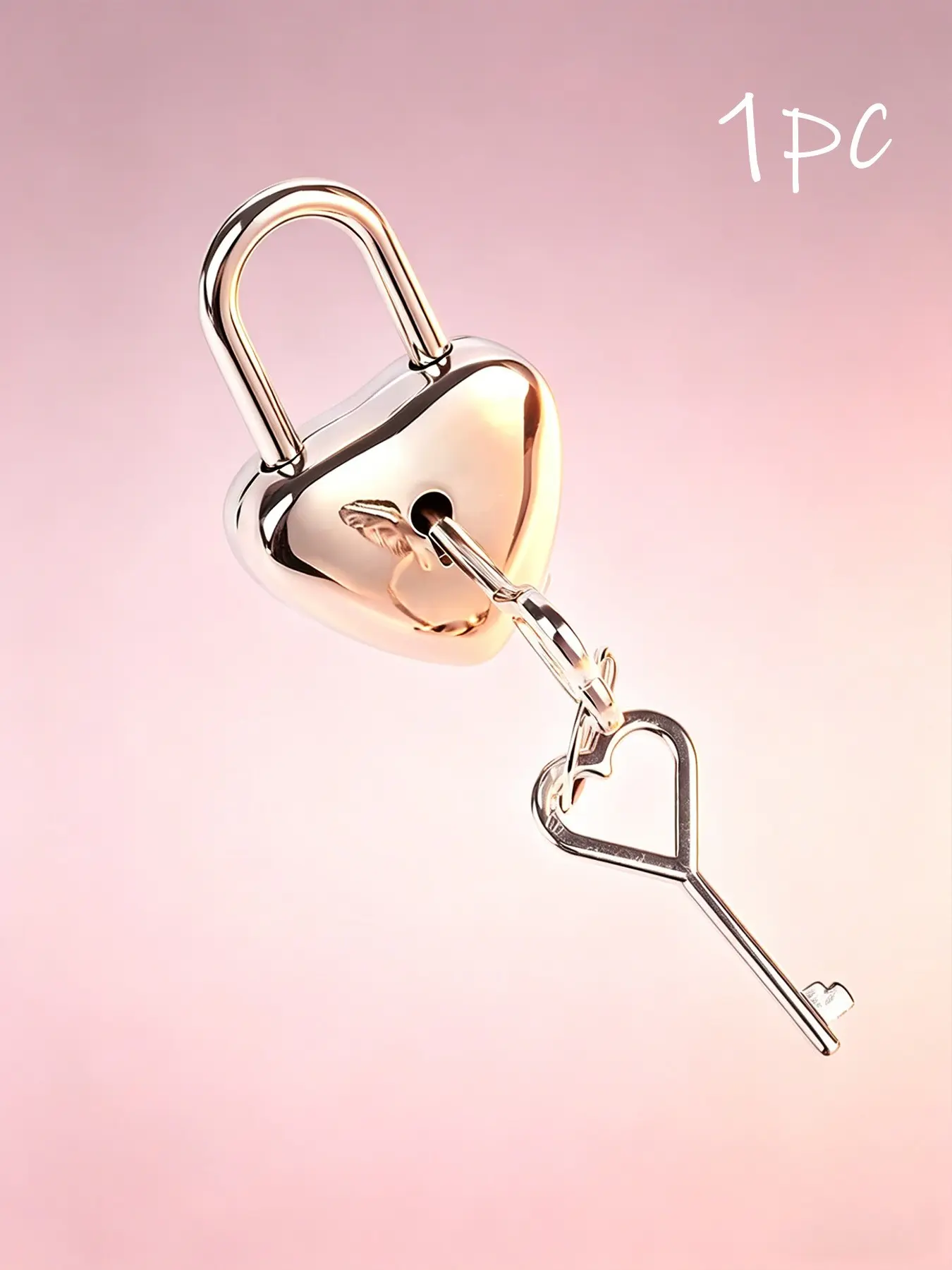Heart-Shaped Lock and Key Set, Zinc Alloy Security Lock, Sturdy Lock, Mini Luggage Lock, Ideal for Suitcases, Jewelry Boxes, Wedding Locks, Gym Storage Cabinets