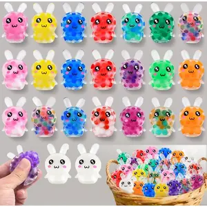 24-Pack Squishy Bunny Easter Basket Stuffers - Stress Relief Fidget Toys for Teens & Adults, Easter Egg Fillers & Party Favor Gifts