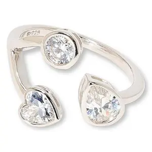 Radiance by Absolute™ 2.50ctw Sterling Silver Multicut Bypass Ring