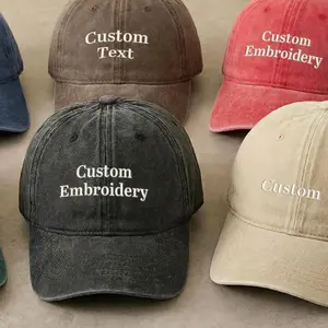 Custom Embroidered Washed Cap for Men, Custom Dad Hat, Father's Day Gift for Him, Vintage Baseball Hat, Everyday Casual Cap