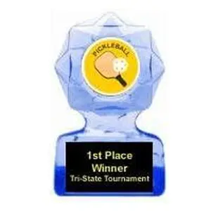 BuyAwardsandTrophies Pickleball Blue Star Trophy (6"")