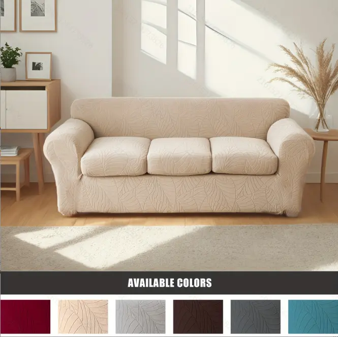 Stretch 3 Seat Sofa Cover Set - Includes 3 Cushion Covers, Soft & Washable Sofa Slipcover, Non-slip Comfort Slipcover for Living Room, Sofa Couch Covers, Universal Sofa Protector