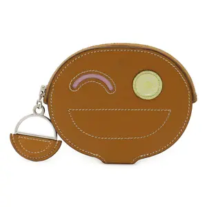 Pre-owned HERMÈS Calfskin Small Leather Goods In The Loop Wink Chevre Coin Purse