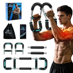 Twister Arm Trainer, Adjustable 5 Resistance Levels (40-130 lbs) Chest & Arm Workout Equipment for Men & Women, Ergonomic Home Gym Strength Trainer with Anti-Slip Handles & Carry Bag detachable design fitness