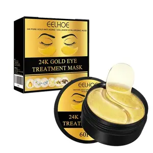 24K Gold Under Eye Mask - Collagen & Hyaluronic Acid Eye Patches for Dark Circles, Puffiness & Wrinkles - 60 Pcs Hydrating Under Eye Treatment - Self Care Skincare for Tired Eyes, Reduces Fine Lines & Brightens - Must-Have Eye Care Treatment for Women