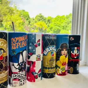 Tumblers Dominicanos |  Dominican Tumblers |  Stainless Steel Tumbler |  Lid+Straw | Water Bottles | Skinny Tumbler cup