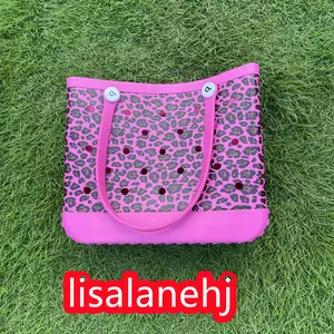 38*32*13  EVA Summer beach bag day rubber tote shopping bag, Treasure mother storage bag pure white washable open bag Waterproof sandproof bag for men and women