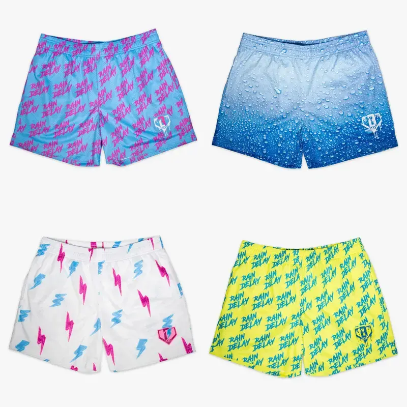 [ Baseball - Lifestyle - 101 Mesh Short ] Rain Delay Shorts, Premium Men's Graphic Mesh Shorts – Luxury Streetwear & Athletic Gym Shorts