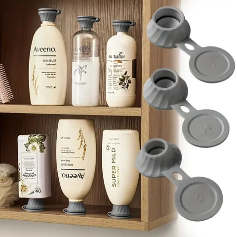 3 Inverted Bottle Caps S M L Sizes, Shampoo & Shower Gel Dispenser, Shampoo Conditioner Dispenser, Leak-Proof Liquid Holder, Home Bathroom Mini Practical Tool, Soap Dispenser, Soap Container