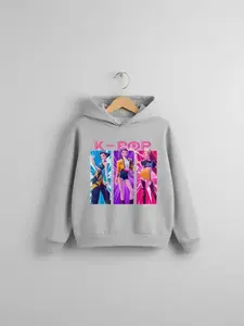 Girls' Kpop Falcon Girl Group Hoodie, Long Sleeve Casual Fitted Sweatshirt, Spring & Fall Fashion, Comfortable Graphic Print Pullover, Graphic Hoodies