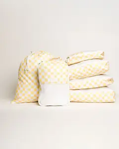 Yellow Checkered Packing Cube Set