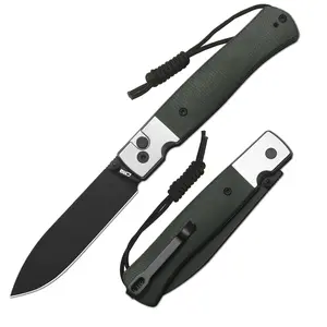 CJRB Glacier Pocket Knife, 3.54'' AR-RPM9 Steel Blade EDC Knife with Micarta Handle for Men Women Camping Hiking Survival