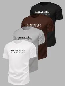 Bull Racing Soft Cotton Print T-Shirt, F1 Team Merchandise, Casual Home Wear, Daily, Racing Fan Clothing, Unisex Street Style, Streetwear, Top