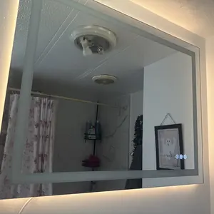Sweet Furniture Bathroom Vanity Mirror - Adjustable LED Lighted Modern Multifunctional, Anti-Fog, Dimmable Rectangle Tempered Glass, Front & Backlight, Smart Memory Function, Electronic Wall-Mounted Bathroom Fixture Accessory, Adjustable Led Mirror, Led L