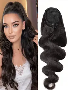 8-30 Inch Drawstring Ponytail Body Wave Real Human Hair Medium Length Natural Look Perfect for Daily Use High-Quality