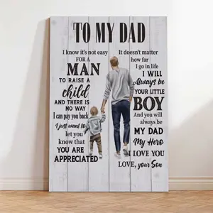 Father & Son Canvas Poster, Home Decor Wall Art, Father's Day Gift for Dads and Sons