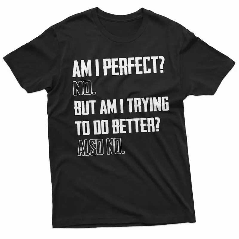 Funny am I perfect T-shirt hilarious Mens Womens Tee Shirt Sarcastic sarcasm TeeShirt Gift for Him Her Graphic tee Shirt