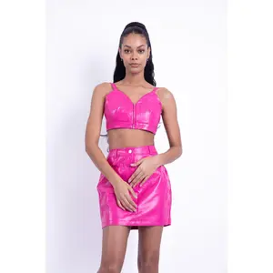 Bralets Pink Leather Top