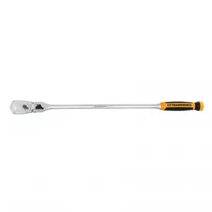 Gearwrench 0.5 in. Drive 90 Tooth Cushion Grip Locking Flex Head Teardrop Ratchet -24 in.