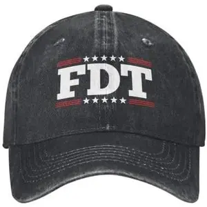 FDT Hat Mens Fdt Not My President Cap Unisex Vintage Cotton Washed Denim Baseball Cap