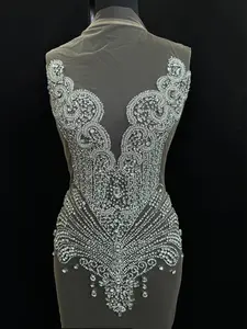 Jessie Silver Rhinestone Bodice Applique