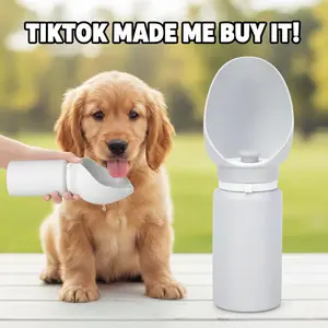 Dog Water Bottle,Leak Proof Portable Travel Pet Water Bottle, Foldable Lightweight Dog Water Dispenser Drinking Bowl for Dogs,Puppy,Pets, On The Go for Outdoor Walking,Hiking,Travel (19oz)