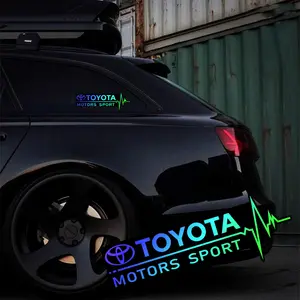 2pcs 8.7x3.1 inch car stickers PC material laser waterproof stickers for Toyota JEEP Ford Honda Dodge Chevrolet body window decoration decals