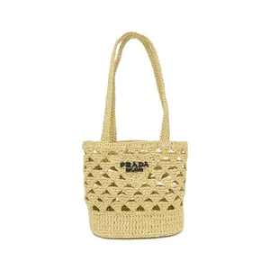 Pre-owned PRADA Cotton Shoulder Bags Crochet Handbag