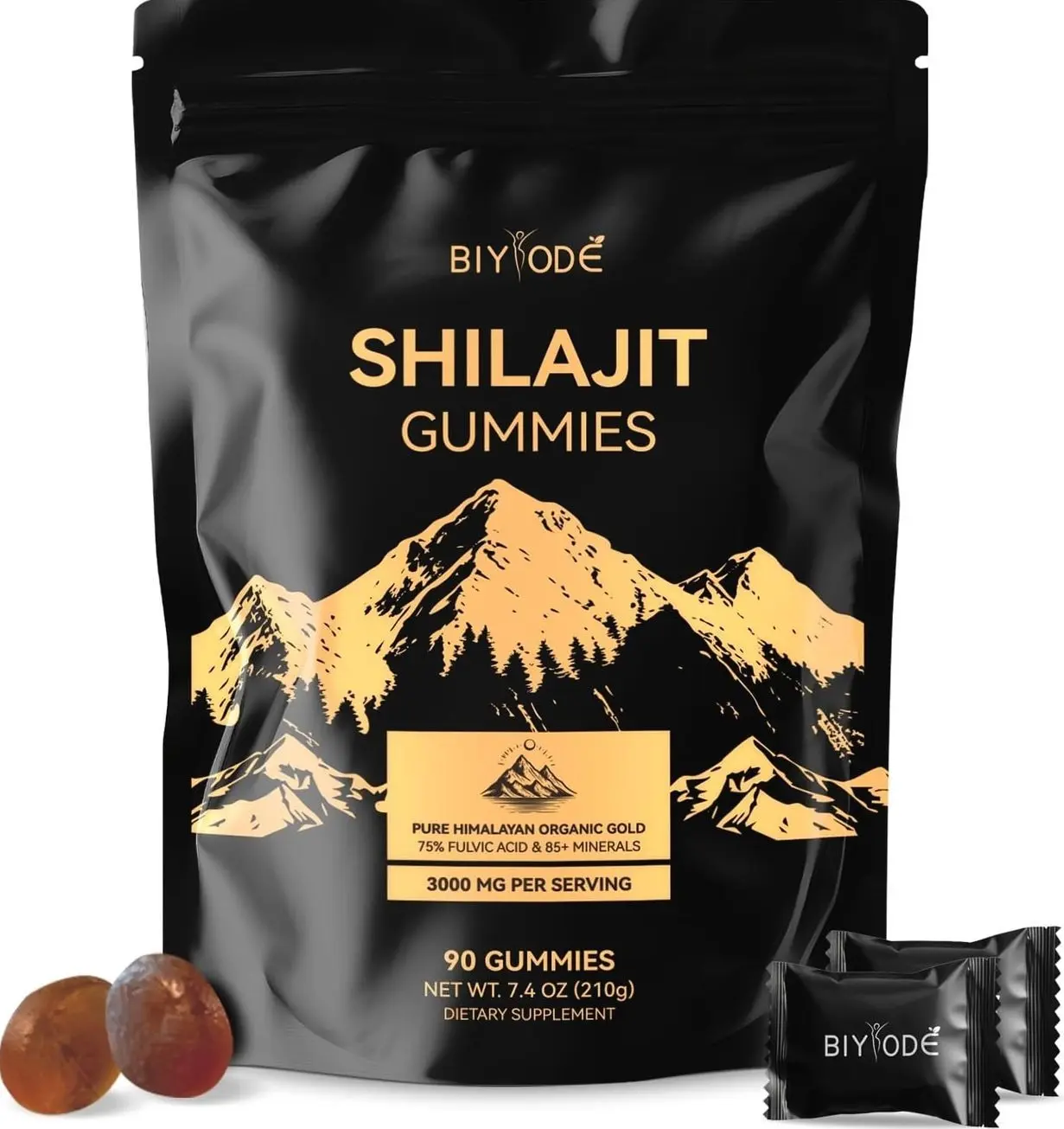 Shilajit Gummies: Pure Shilajit Himalayan Rich in Ashwagandha Gaulshura Fulvic Acid 85 Micronutrients Suitable for Men and Women No Added Sugar Non-GMO 100% Natural Organic 90 Gummies
