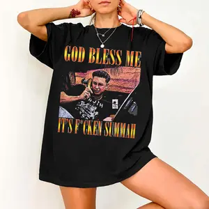 Funny God Bless Me It's Freakin Summah T-Shirt Comfort Colors, Summer Party Fan Bootleg Tee, Unisex Shirt Gift For Women & Men