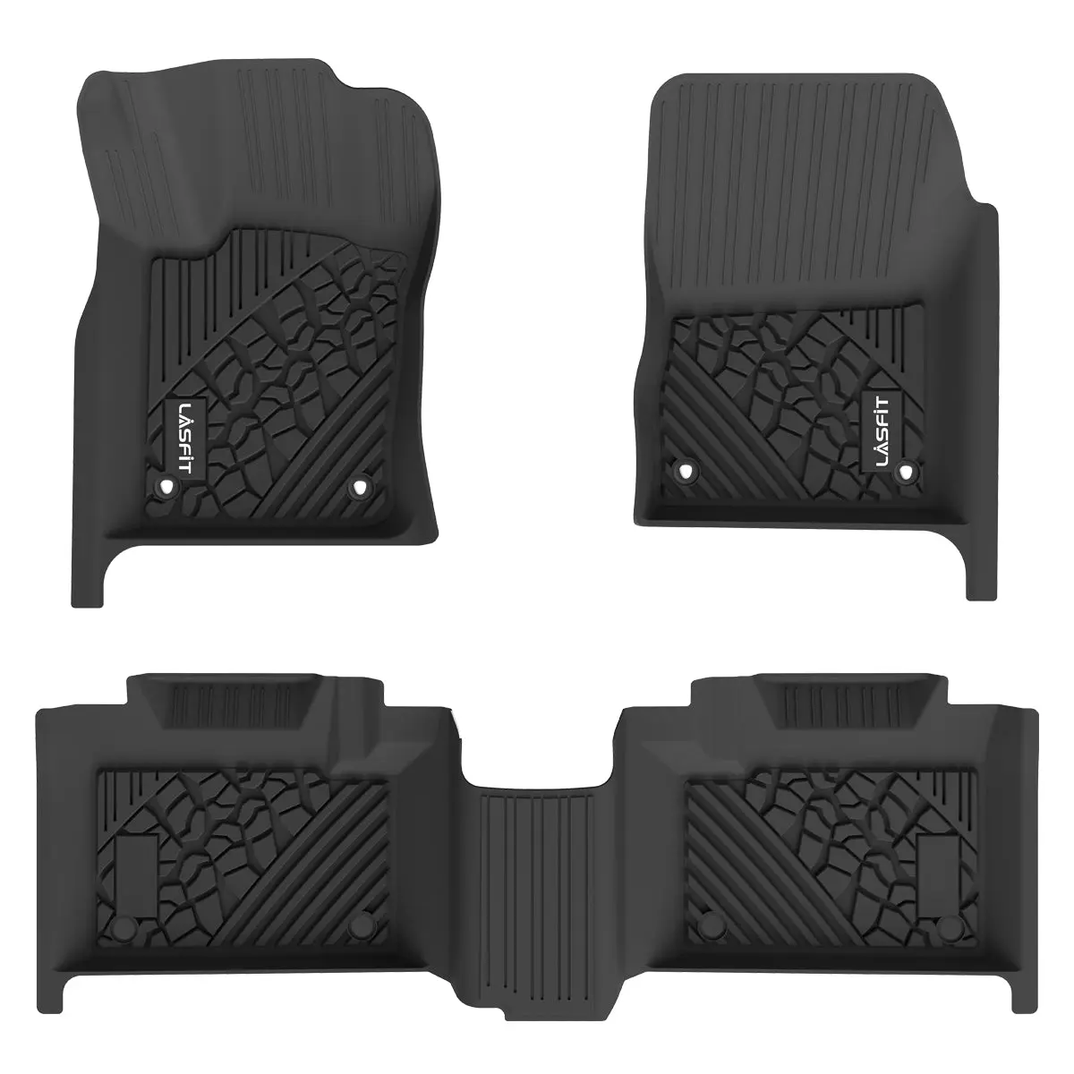 Lasfit Custom Fit Anti-Slip Deep-Tread Car Mats for 2011-2015 Dodge Durango - 3D Scanning Tech, Floor, Cargo & Seatback Options, Anti-Slip Floor Mats