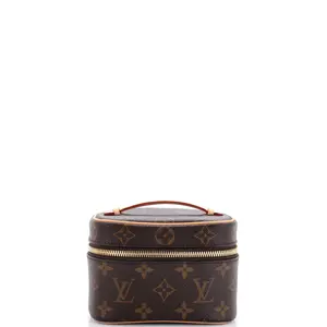 Pre-owned Louis Vuitton Canvas Coated Toiletry Bags Nice Vanity Case Monogram Canvas Nano by Rebag
