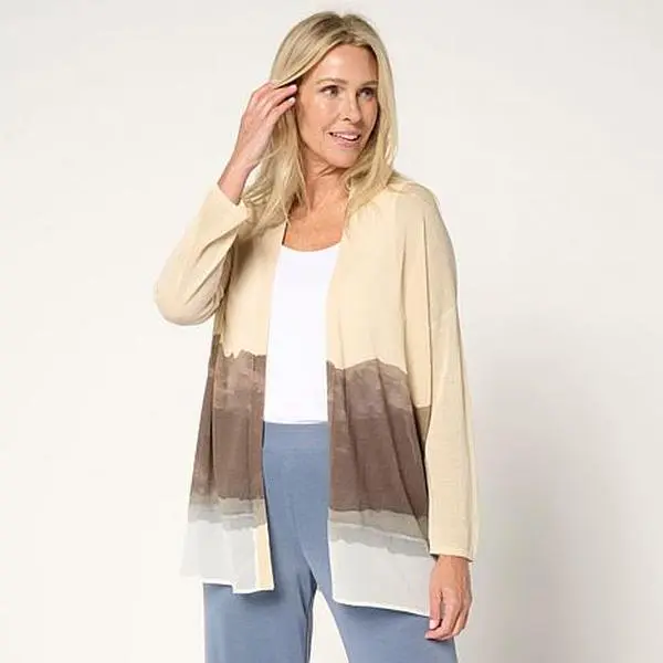MarlaWynne WynneCollection Printed Sweater Knit Cardigan