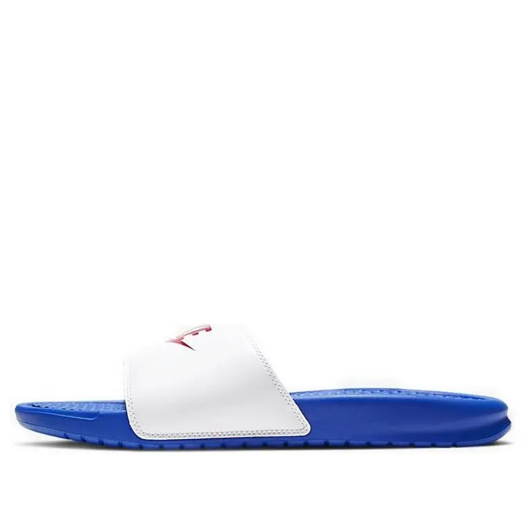 Nike Men's Benassi Slide Sandal - Game Royal & White Open Basic Male Shoe, Athletic Flipflop for Casual Wear, Footwear, Slipper, Athletic Slipper, Open Toe, Slip On Slipper