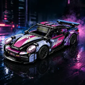 Limited Edition 1:14 RC 911 Supercar Model Car Kit - 1000+ Piece Building Block Model, Dual Motors with LED Light Effects, 2.4GHz Remote Control, Acrylic Display Case, Perfect Toys for Kids & Collectors Holiday Gift