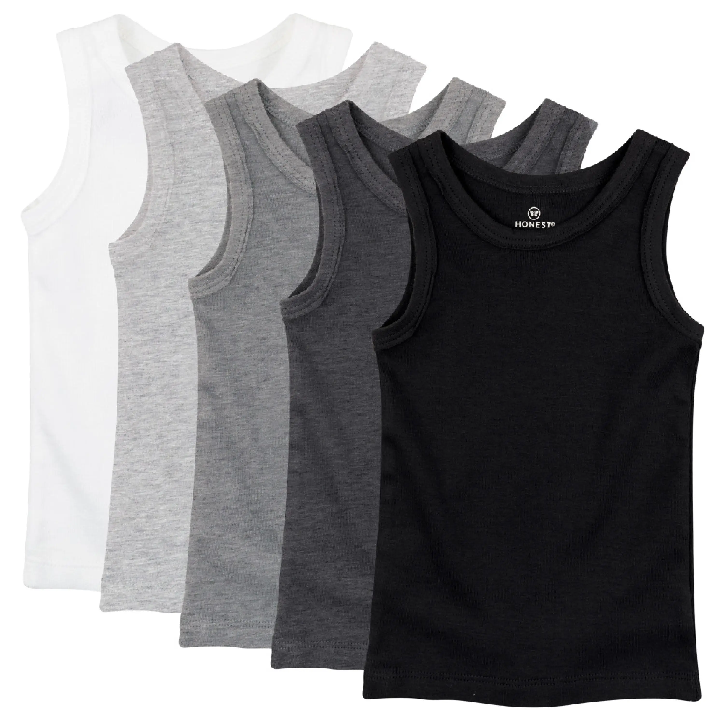 Honest Baby Clothing Organic Cotton Sleeveless T-shirts, 5-Pack