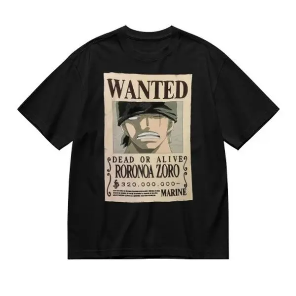 One Piece Zoro T Shirt Mens Cotton Anime Graphic Tee Streetwear Summer Top