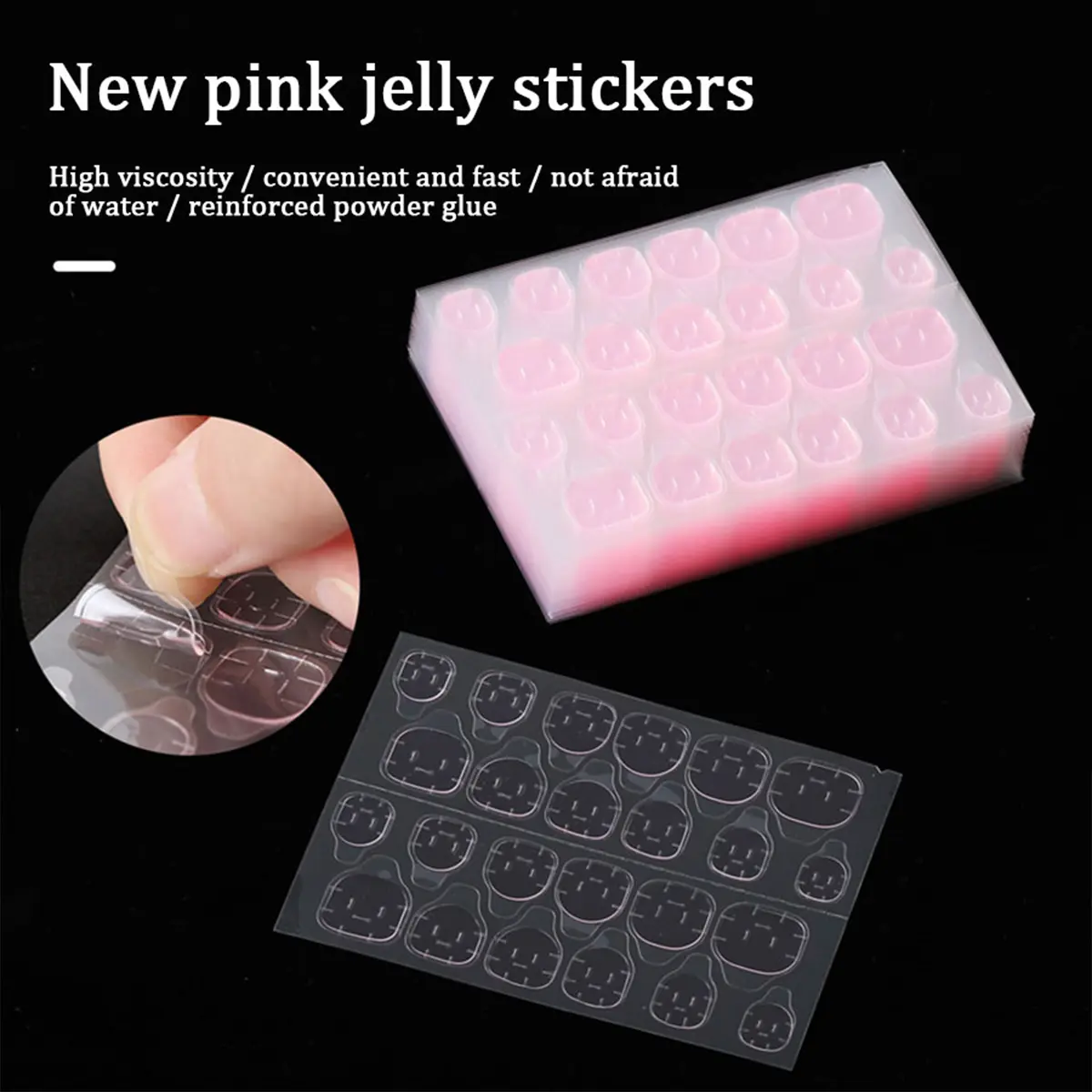 50/100pcs Transparent Double-Sided Self-Adhesive Nail Glue Sticker,  Flexible Jelly Gel Tape Sticker Tabs for Fake Press on Nails DIY Nail Art, Manicure Accessories, Gift for Girl Women