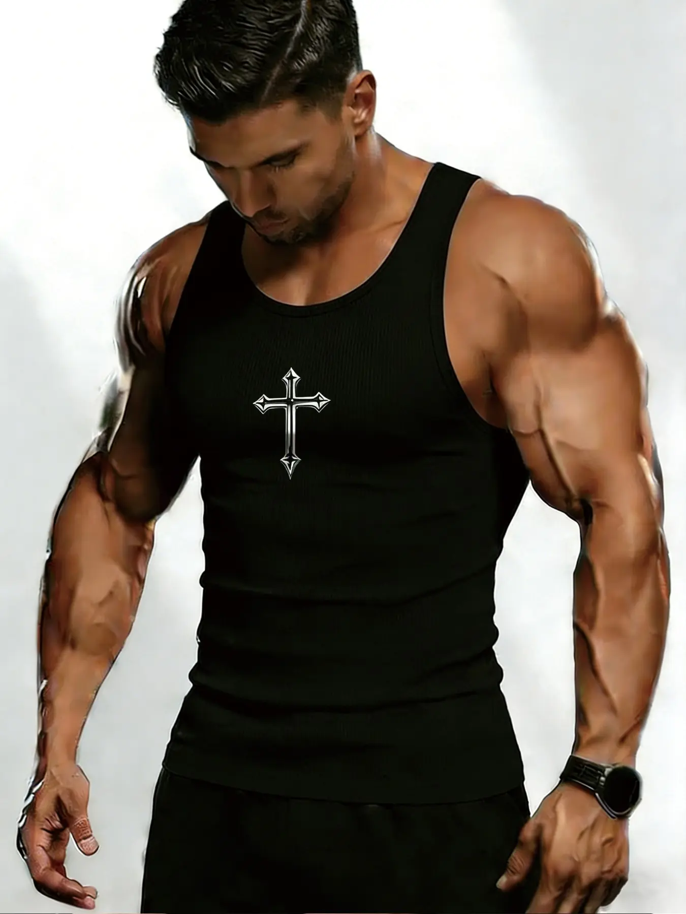 Men's Ribbed Compression Vest, Sport Vests, Slim Fit Design, High Stretch Breathable Fabric, Sports Fitness Vest, Fitness Workout Vest for Gym Training & Casual Outings