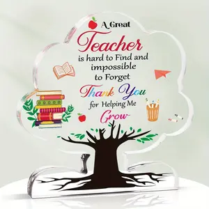Acrylic Tree-Shaped Teacher's Day Gift, Creative Thank You Teacher Present, Unique Educator Home Décor Item for Appreciation, Gratitude, Acrylic Plaque Decor, Acrylic Plaque Sign, Acrylic Signage Plaque