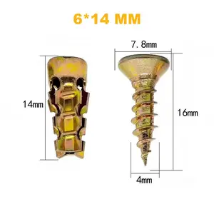 Door Hinge Thread Repair Screws 6*14mm, Stripped Thread Repair Fixer for Cabinet, Tile, Stone and Partition Hinge Mounting