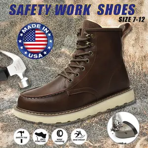 Composite Toe Men's Breathable Work Safety Boots Anti Slip All Seasons Closed Anti Crushing Anti Puncture