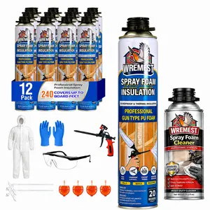 40 Sq.Ft Spray Foam Insulation, Spray Foam Insulation Kit, High Density ClosedCell Polyurethane Wide Spray Foam Kit for ReducedEnergyBills,Easy DIY Use for Walls, Ceilings, Attics and GarageDoors
