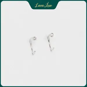 LavaJewelry Round Stone Earrings Silver Jewelry, 925 Silver Earrings for Women, Girls