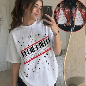 Michael J Beat It Piano Keys T Shirt, King of Pop Music Tee, Beat It merch 2026 Michael Shirt,  Michael Fan Gift MJ Fan Outfit Gift Ideas AA41E