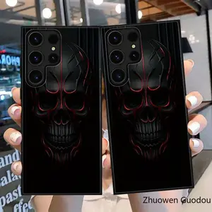 Skeleton Pattern Case for Samung Galaxy S25, S25plus, S25Ultra, S21, S21 Ultra, S22, S22+, S22Utra, S23/S23+/S23Ultra, S24, S24 Plus, 24Utra, Series Inclusive ProtectionTempered Glass Phone Cover