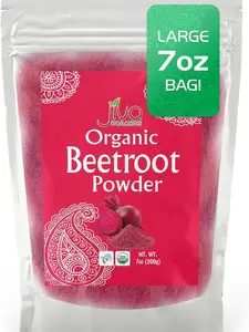 Jiva Organics Organic Beetroot Powder 7 Oz Bag Pure Natural Non GMO Vegan for Baking Smoothies India Origin Powdered Beverage Mix Large Bag