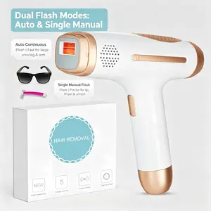 Ice Cooling Hair Removal Device, Sensitive Skin IPL Hair Reduction for Face Body Bikini Area, Home Beauty Tool for Smooth Skin