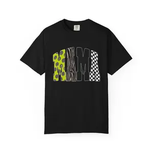 MAMA Graphic T-shirt | Patterned Neon Leopard, Zebra, Checker