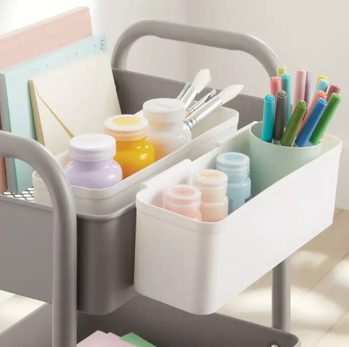 Storage Cart Divider Tray – Organizer Cups for Drawer Carts, Shelves and Small Spaces